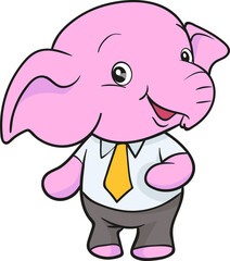 cute elephant cartoon mascot character