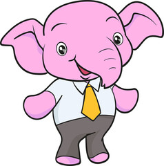 cute elephant cartoon mascot character
