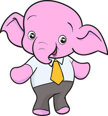cute elephant cartoon mascot character