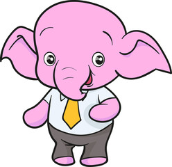cute elephant cartoon mascot character