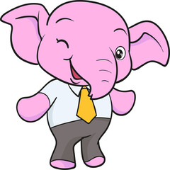 cute elephant cartoon mascot character