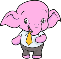 cute elephant cartoon mascot character