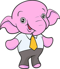 cute elephant cartoon mascot character