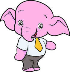 Obraz premium cute elephant cartoon mascot character