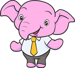 cute elephant cartoon mascot character