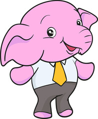 cute elephant cartoon mascot character