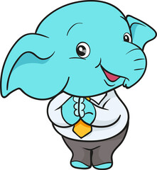 cute elephant cartoon mascot character