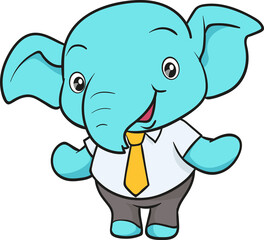 Obraz premium cute elephant cartoon mascot character