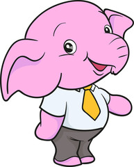 cute elephant cartoon mascot character