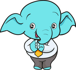 cute elephant cartoon mascot character