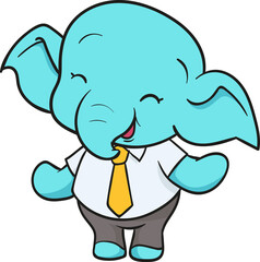 cute elephant cartoon mascot character