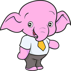 cute elephant cartoon mascot character