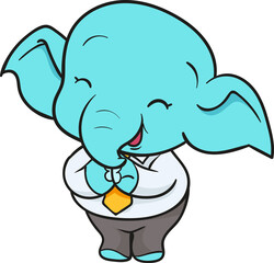 cute elephant cartoon mascot character
