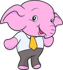 cute elephant cartoon mascot character