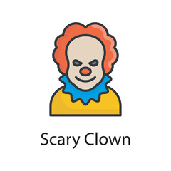 Scary Clown vector filled outline Icon Design illustration. Miscellaneous Symbol on White background EPS 10 File