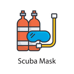 Scuba Mask vector filled outline Icon Design illustration. Miscellaneous Symbol on White background EPS 10 File