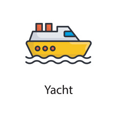 Yacht vector filled outline Icon Design illustration. Miscellaneous Symbol on White background EPS 10 File