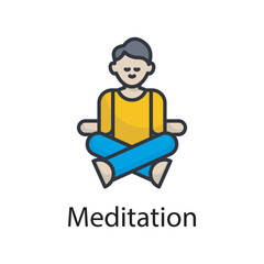 Meditation vector filled outline Icon Design illustration. Miscellaneous Symbol on White background EPS 10 File