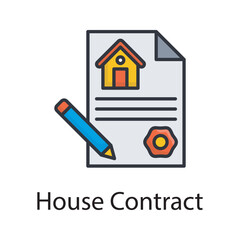 House Contract vector filled outline Icon Design illustration. Miscellaneous Symbol on White background EPS 10 File