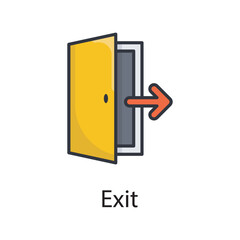 Exit vector filled outline Icon Design illustration. Miscellaneous Symbol on White background EPS 10 File
