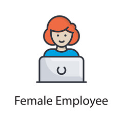 Female Employee vector filled outline Icon Design illustration. Miscellaneous Symbol on White background EPS 10 File