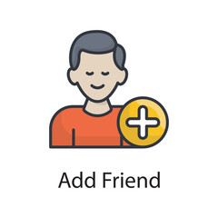 Add Friend vector filled outline Icon Design illustration. Miscellaneous Symbol on White background EPS 10 File