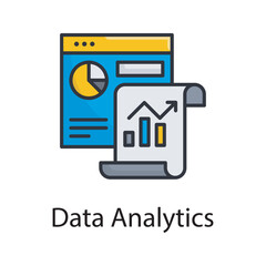 Data Analytics vector filled outline Icon Design illustration. Miscellaneous Symbol on White background EPS 10 File