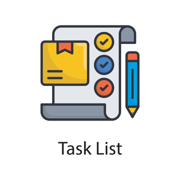 Task List vector filled outline Icon Design illustration. Miscellaneous Symbol on White background EPS 10 File