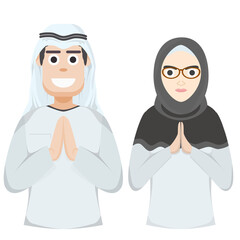 Couple Happy Eid Al Fitr Adha Ramadan Pose Give Wishing