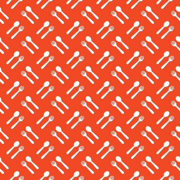 spoon and fork seamless pattern, cutlery background