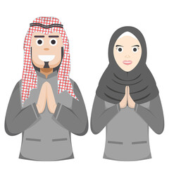 Couple Happy Eid Al Fitr Adha Ramadan Pose Give Wishing