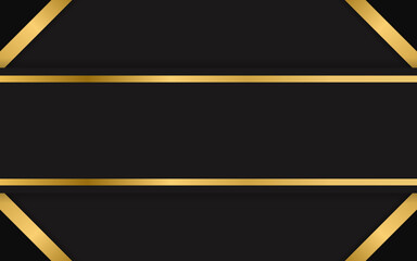 Luxurious black and gold background with golden frames