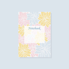 Vector illustration templates cover pages for notebooks, planners, brochures, books, and catalogs. Flowers wallpapers