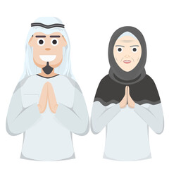 Couple Happy Eid Al Fitr Adha Ramadan Pose Give Wishing