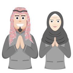 Couple Happy Eid Al Fitr Adha Ramadan Pose Give Wishing