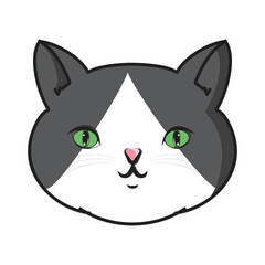 Cute Head Cat White Black Two Color