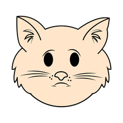 Cute Orange Cat Emoticon Emoji Sad