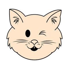 Cute Orange Cat Emoticon Emoji Blink