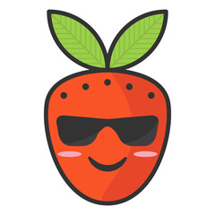 Cute Strawberry Emoticon Emoji Emoji Cool
