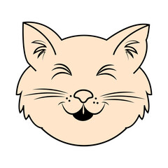 Cute Orange Cat Emoticon Emoji Smile