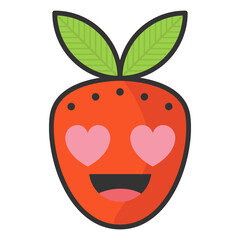 Cute Strawberry Emoticon Emoji Love