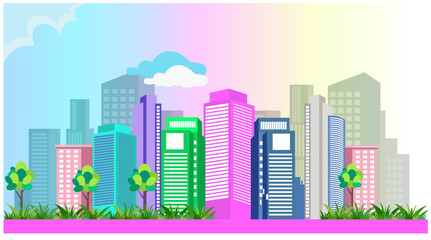 modern city building vector illustration art design element