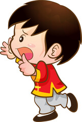 cute kids character in chinese traditional style