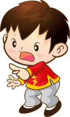 cute kids character in chinese traditional style