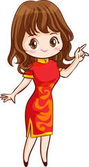 beautiful chinese woman character in traditional style dress