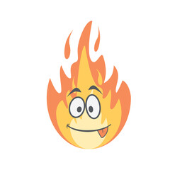 Emoticon Cute Fire Fiery Flame Bright Fireball Flames