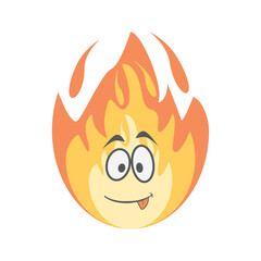 Emoticon Cute Fire Fiery Flame Bright Fireball Flames