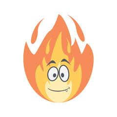 Emoticon Cute Fire Fiery Flame Bright Fireball Flames