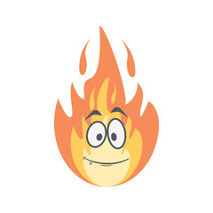 Emoticon Cute Fire Fiery Flame Bright Fireball Flames