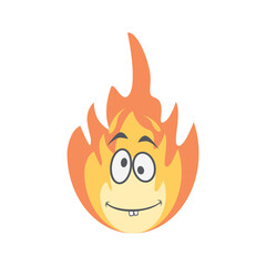 Emoticon Cute Fire Fiery Flame Bright Fireball Flames